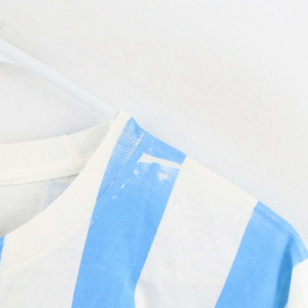 NOS Vintage Stussy Striped World Wide Shirt Blue - Picture 5 of 10